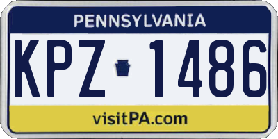 PA license plate KPZ1486