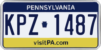 PA license plate KPZ1487