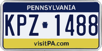 PA license plate KPZ1488