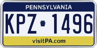 PA license plate KPZ1496