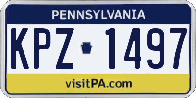 PA license plate KPZ1497