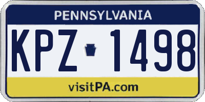 PA license plate KPZ1498