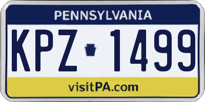 PA license plate KPZ1499