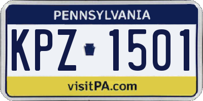 PA license plate KPZ1501