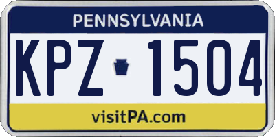 PA license plate KPZ1504