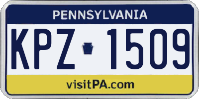 PA license plate KPZ1509