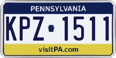 PA license plate KPZ1511