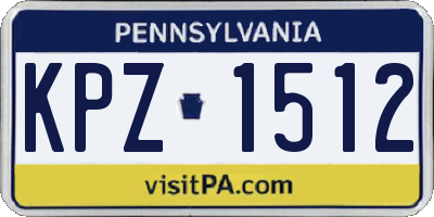 PA license plate KPZ1512