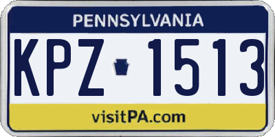 PA license plate KPZ1513