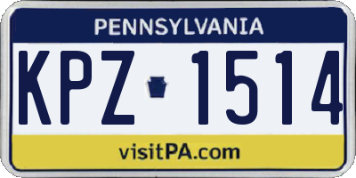 PA license plate KPZ1514