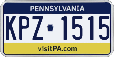 PA license plate KPZ1515