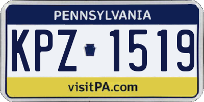PA license plate KPZ1519