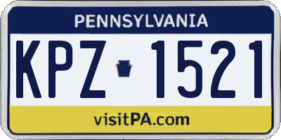 PA license plate KPZ1521