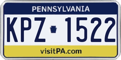 PA license plate KPZ1522