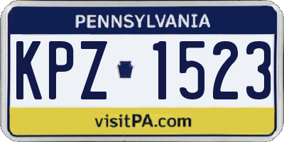 PA license plate KPZ1523