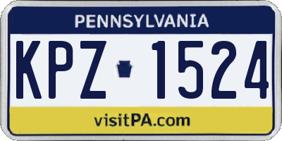 PA license plate KPZ1524