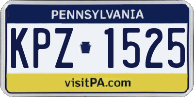 PA license plate KPZ1525