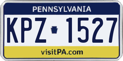 PA license plate KPZ1527