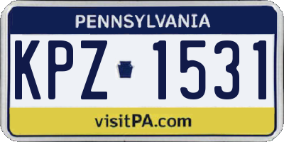 PA license plate KPZ1531