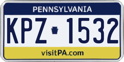 PA license plate KPZ1532
