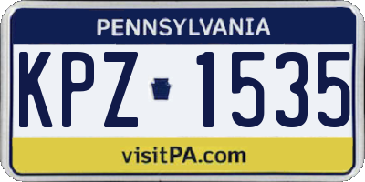 PA license plate KPZ1535