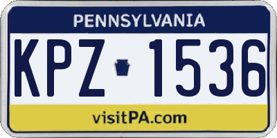 PA license plate KPZ1536