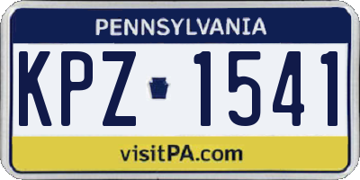 PA license plate KPZ1541