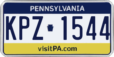 PA license plate KPZ1544