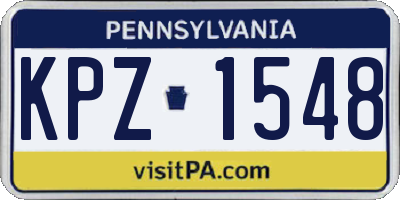 PA license plate KPZ1548