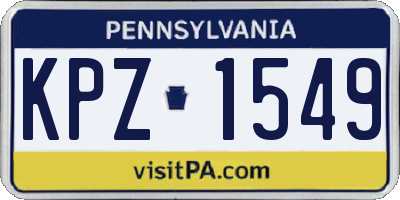 PA license plate KPZ1549