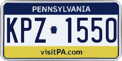 PA license plate KPZ1550