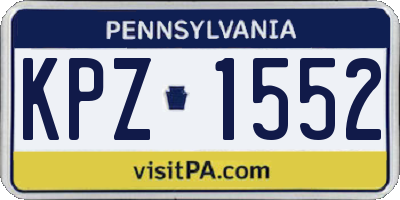 PA license plate KPZ1552
