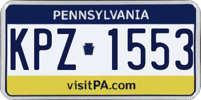 PA license plate KPZ1553