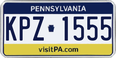 PA license plate KPZ1555