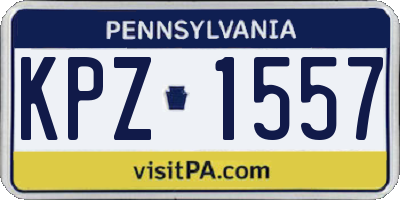 PA license plate KPZ1557
