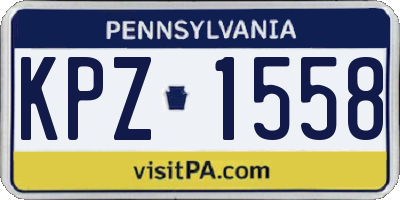 PA license plate KPZ1558