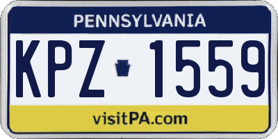 PA license plate KPZ1559