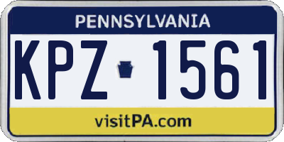 PA license plate KPZ1561