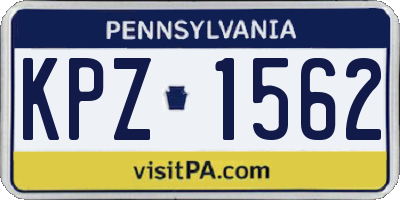 PA license plate KPZ1562