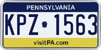 PA license plate KPZ1563