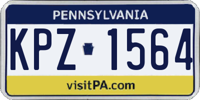 PA license plate KPZ1564