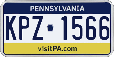 PA license plate KPZ1566