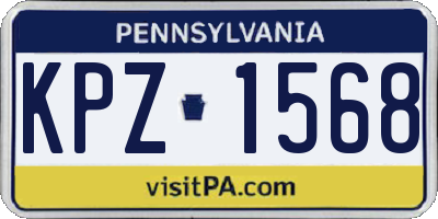 PA license plate KPZ1568