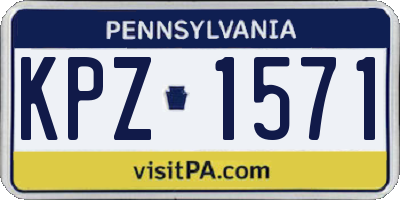 PA license plate KPZ1571