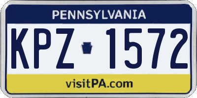 PA license plate KPZ1572