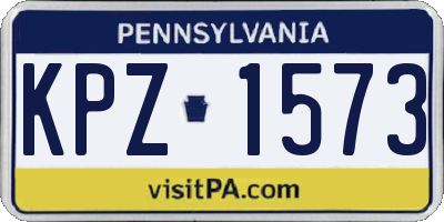 PA license plate KPZ1573