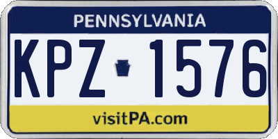 PA license plate KPZ1576