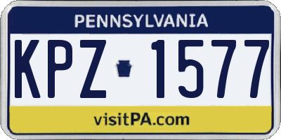 PA license plate KPZ1577