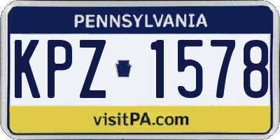 PA license plate KPZ1578
