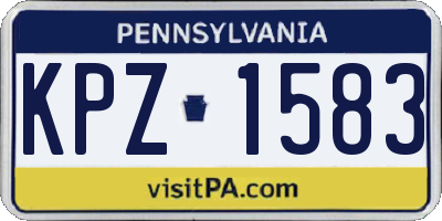 PA license plate KPZ1583